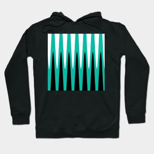 Wave Design Teal Hoodie